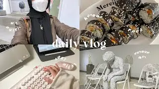 daily vlog🍰🍫 : productive day! , self care , breakfast , museum date , spicy udon , kimbap🫶🏻
