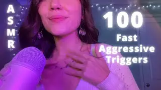 ASMR | 100 Fast & Aggressive Triggers In 10 Minutes 💛✨ (Quick Cut Tingles)