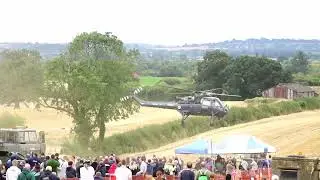 Andrew Baker lands his Westland Wasp at Tanks Trucks & Firepower Show.  Sunday Aug 25th 2024