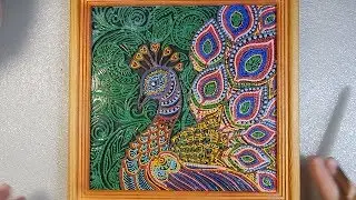 Жар-птица. Рисунок на стену. Точечная роспись. Мастер класс.