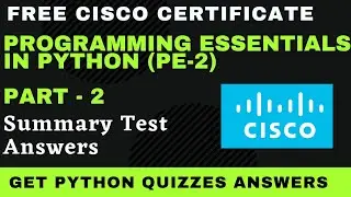 Python Essentials Part-2 Summary Test Answers| python essentials quiz answers 