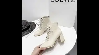Women Ankle boots PU Leather boots for women Round Toe Chelsea boots high heel boots