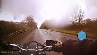 Motorcycle ride in the rain