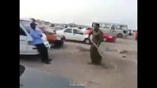Напугал мужика дубиной