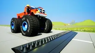 Lego Spike Bump Against High Speed Lego Cars Crashes | Brick Rigs