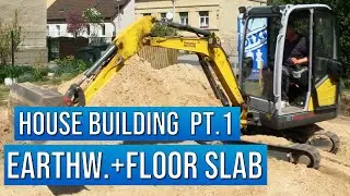 Building a House | part 1 earthworks+floor slab | house construction documentary | German technology