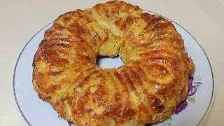 Необычный пирог с мясом и сыром. Самый вкусный пирог с мясом