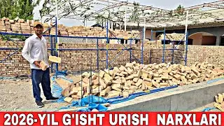 UYGA G'ISHT URISH NARXLARI 2026 YIL VODIY BO'YLAB