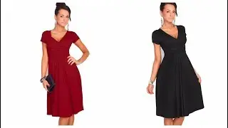 Одежда с Aliexpress - Прекрасное осеннее платье с V-образным вырезом