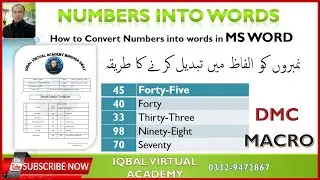 Convert Numbers into Words in MS Word in Urdu