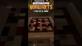 Destroying HOGWARTS 1 TNT At A Time #minecraftshorts #minecraft #minecrafthogwarts