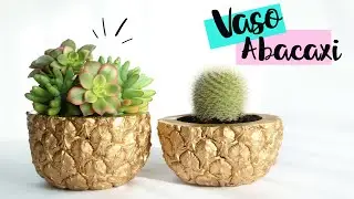 DIY VASO ABACAXI de CONCRETO | Nanny Ribeiro