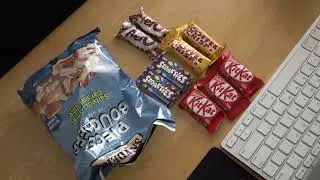 ASMR - CHOCOLATE BARS AND CARAMEL PRETZELS EATING SOUNDS