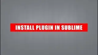 How to install any plugin in Sublime Text Editor