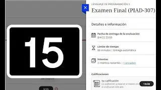 EXAMEN FINAL LENGUAJE DE PROGRAMACIÒN 2 / NOTA 15 /  III CICLO / ING. SOFTWARE I.A