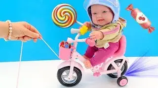 МАМА КУПИ ВЕЛОСИПЕД! Кукла Пупсик Катается на Велосипеде Игрушки Мультики Для девочек Для детей