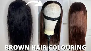 black to brown hair color tutorial || bleach and style