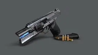 Sci-fi Handgun - 360º Marmoset tool bag Render