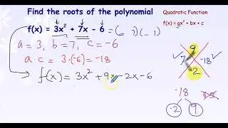 Roots of a Quadratic Function Leading Coefficient is  not 1