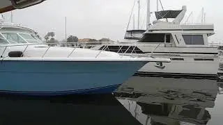 Blue boat twin engine manuvers