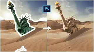 Statue Of Liberty In Desert | Photoshop Composition Tutorial 2021