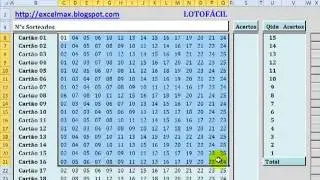 Conferidor cartelas de jogos da lotofácil