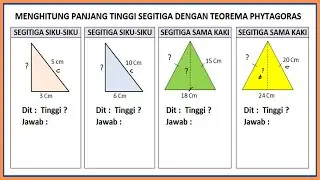 Mencari tinggi segitiga dengan rumus pythagoras | rumus pythagoras untuk mencari tinggi segitiga