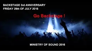 Go Backstage -  3rd Anniversary 29th July 2016