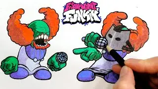Трики 1 фаза и 2 фаза Рисование Фрайдей Найт Фанкин.Tricky 1 and 2 phase Drawing Friday Night Funkin