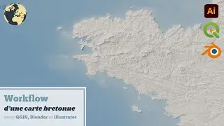 Workflow d'une carte bretonne (QGIS, Blender, Illustrator)