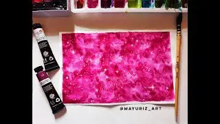 Easy Watercolor Pink Galaxy Painting for Beginners | Watercolor Tutorials