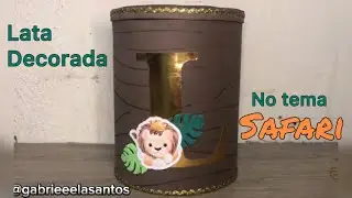 Lata decorada no tema Safari