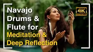 Navajo Drums and Flute with Surrealistic Scenes in 4K for Meditation and Deep Reflection