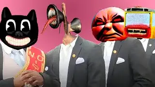 Thomas EXE & Siren Head & Сartoon Cat & Bus Eater - Coffin Dance Song