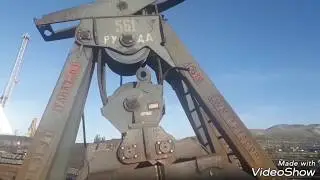Замена каната диаметра 38мм. На Грейфере 12 тонном