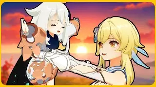 Traveler LUMINE Hugs PAIMON!! - Genshin Impact Animation
