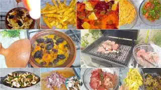 طاجين البصله والزبيب والبرقوق ياسلام😋 روتين 3 ايام غدا صيفي مشواوي وسلطات خفيفه 🥰