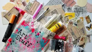⭐️ Makeshift Art Pouch ~ Mini Travel Journal n Kit ⭐️