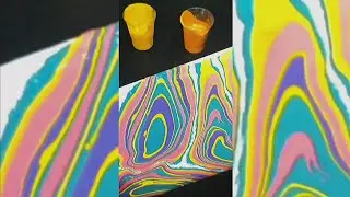 Amazing acrylic pouring technique like glass painting / fluid art #short
