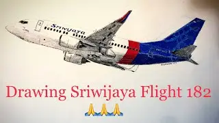 Drawing Sriwijaya Air Flight 182 B737-500. Detailed Drawing Video, Jakarta, Indonesia