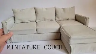 DIY Miniature Barbie Couch | Reversible Couch Tutorial | Dollhouse Furniture