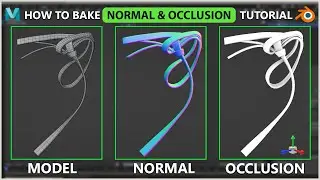 How to bake Normal and Ambient Occlusion in Maya & Blender Center Pivot 
