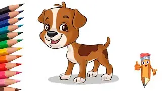 How to draw a puppy dog easy