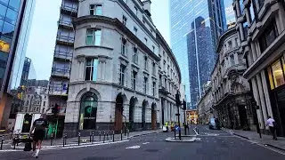 [4K] City of London | 6am | Spitalfields | Bishopsgate | Walking Tour