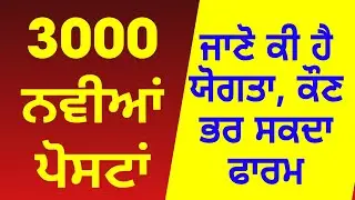 Punjab Govt jobs 2024 /Banks Jobs 3000 Posts/Good News Today