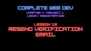 Web Dev 5 - 13 Resend Verification Email