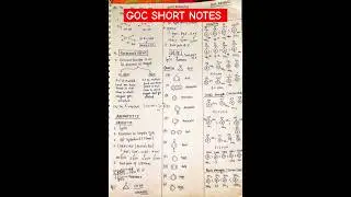 ORGANIC CHEMISTRY SHORT NOTES || GOC SHORT NOTES || 