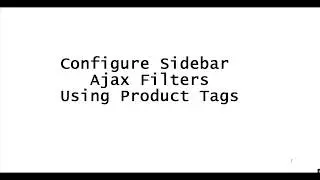 Settings up collection sidebar ajax filters using product tags in Shopify