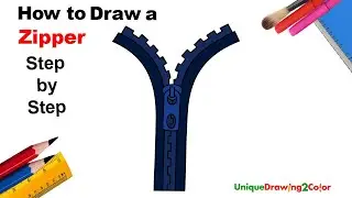 How to Draw a Zipper (Step by Step Drawing Tutorial)