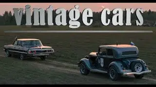 Vintage Cars Show at Sunset